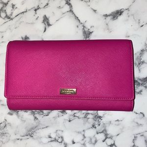 Kate Spade clutch wallet hot pink